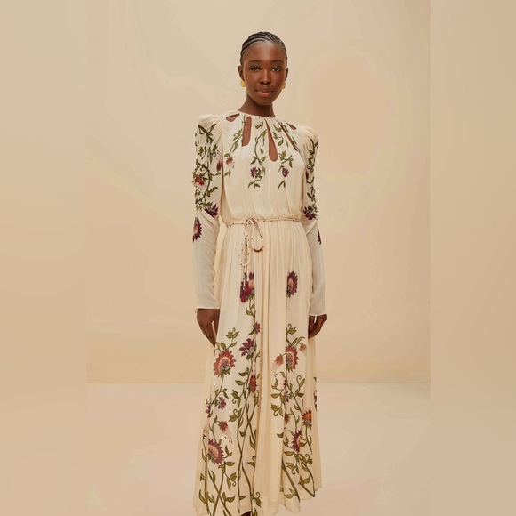 FARM Rio Dresses & Skirts - Farm Rio: Multicolor Romantic Nature Long Sleeve Maxi Dress